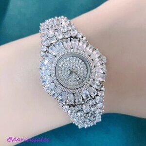 Women's Cubic Zircon Crystal Bracelet Watch